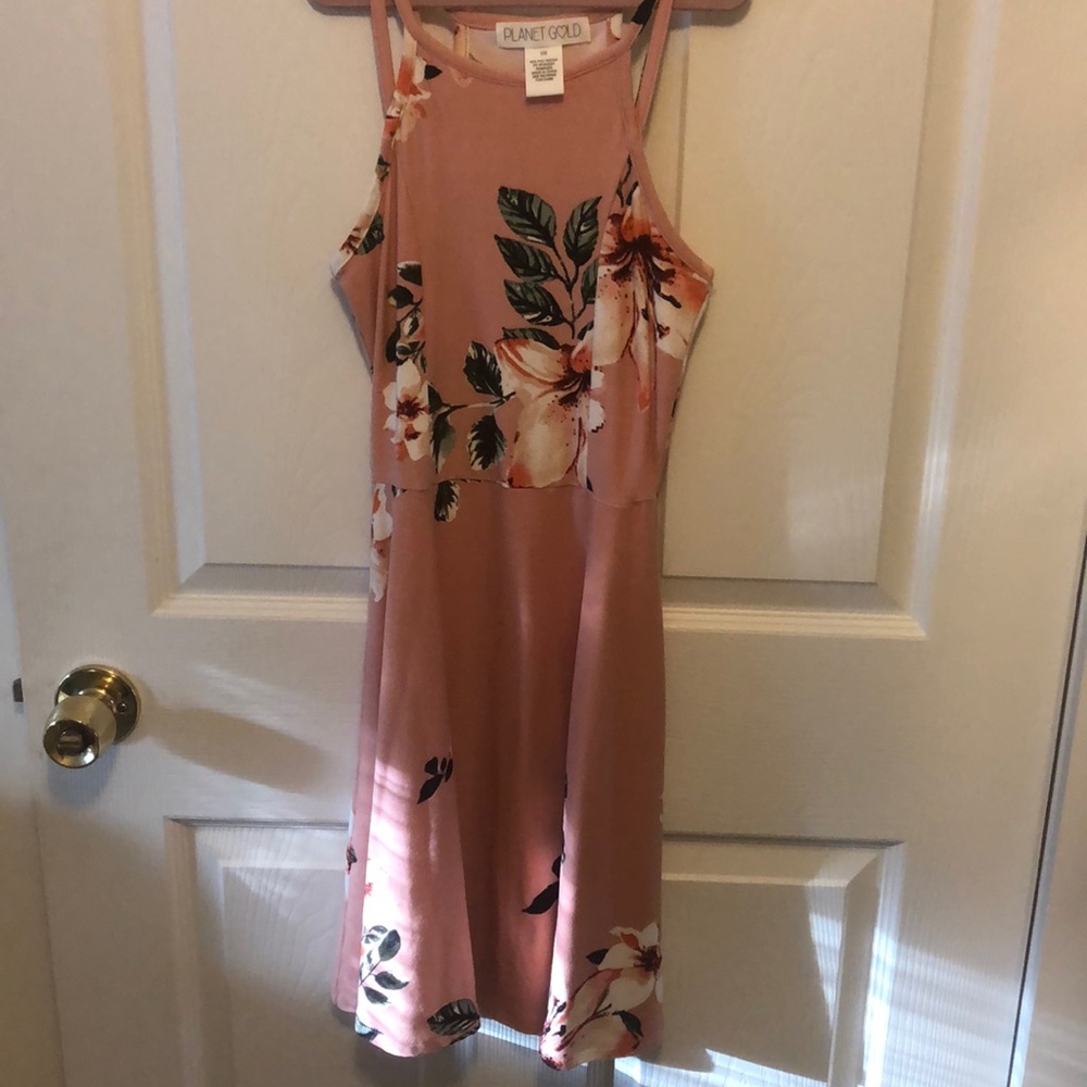 Pink floral dress